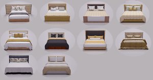 3D model cot pillow beds