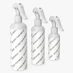 3D spray bottles white reusable model