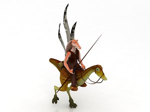 3D jar warrior character model