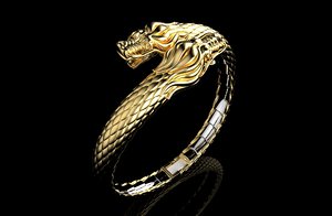 3D dragon gothic jewelry bracelet model