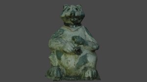 concrete statue bear 3D model