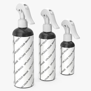 3D model spray bottles black reusable