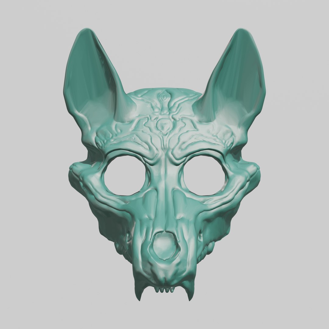 3D dog skull mask printing model TurboSquid 1617004