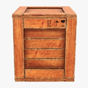 3D model wooden crate contains