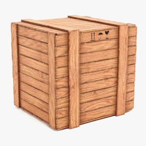 3D wooden crate contains model