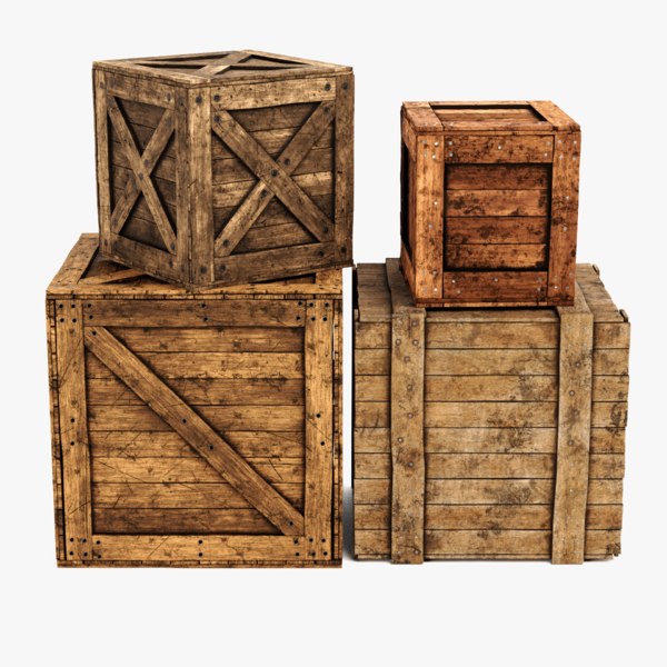 Set of 3 Large Wood Crates - Overstock - 20565087