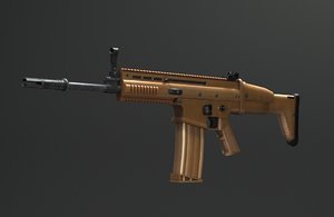 scar assault rifles pistols 3D model