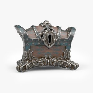 3D stylized metal chest pattern