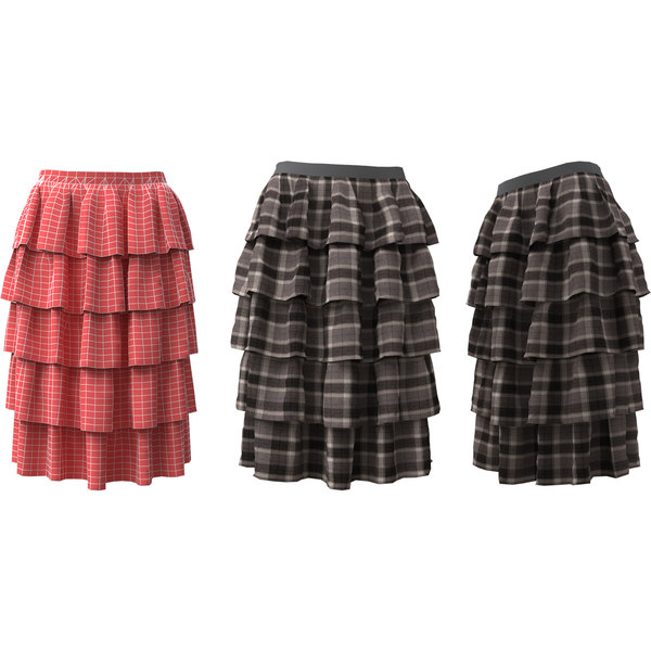 gray skirt 3d