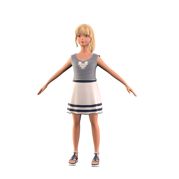girl cartoon 3D model