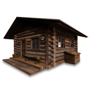3D forest wooden house
