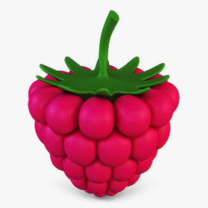 3D cartoon raspberry v 2