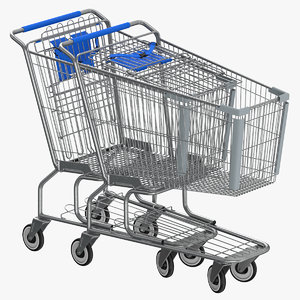 3D metal shopping carts 01