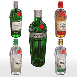 3D tanqueray 70cl bottle set