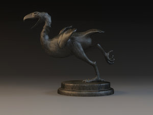3D moa prehistoric animals sculptures