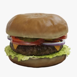 3D model realistic food burger