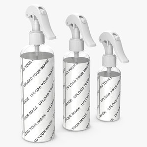 spray bottles reusable mockup 3D