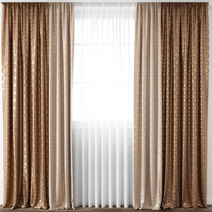 3D curtain fabric drape model