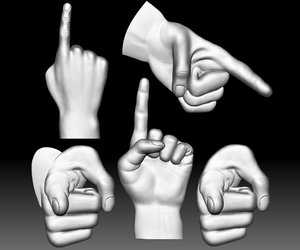 3D model point gesture stl bas