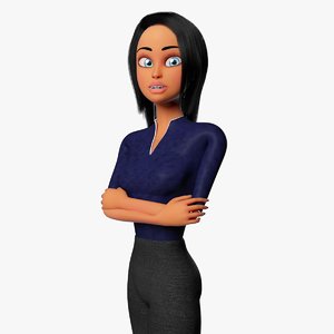 3D business woman cartoon