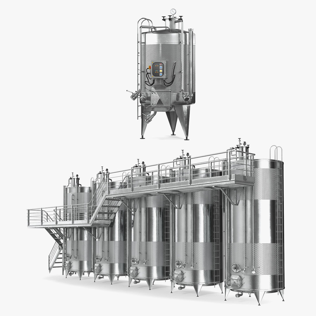 Winemaking factory equipment wine 3D TurboSquid 1620982