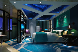 3D bed room interiors