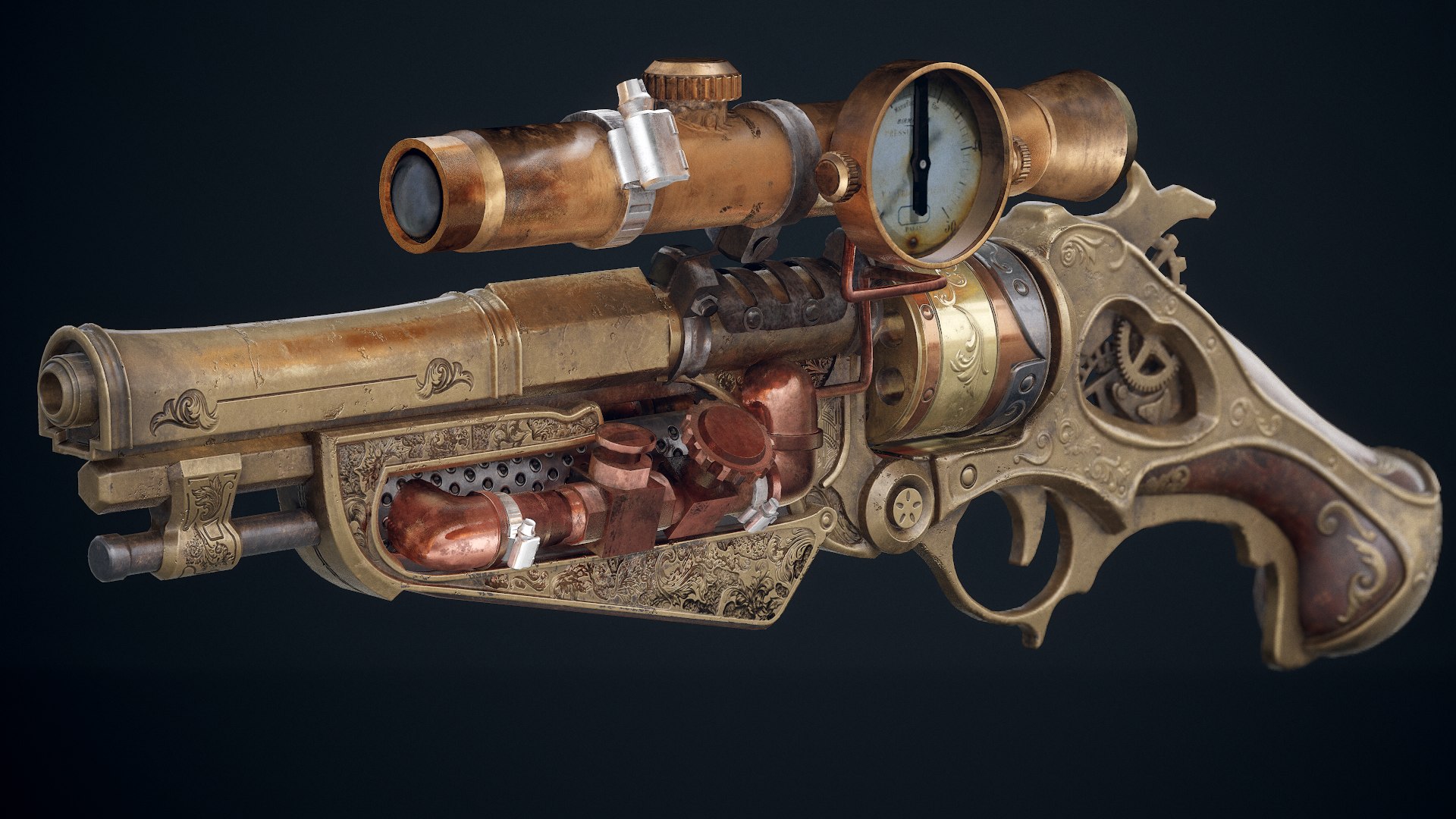3D gun pbr TurboSquid 1619314