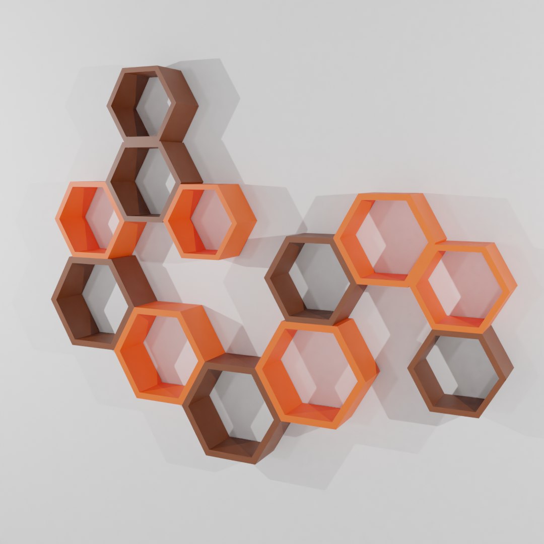 Hexagonal wall shelf 3D model TurboSquid 1619728