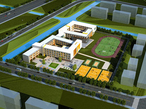 school building architecture 3D model