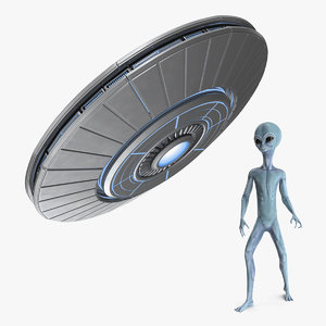 space alien ufo rigged 3D model