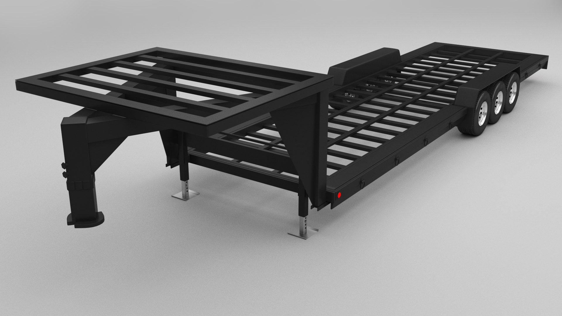 Gooseneck trailers 30 ft 3D model TurboSquid 1620676