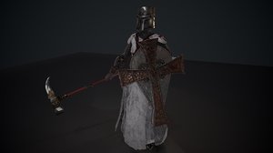 3D knight weapons shield model