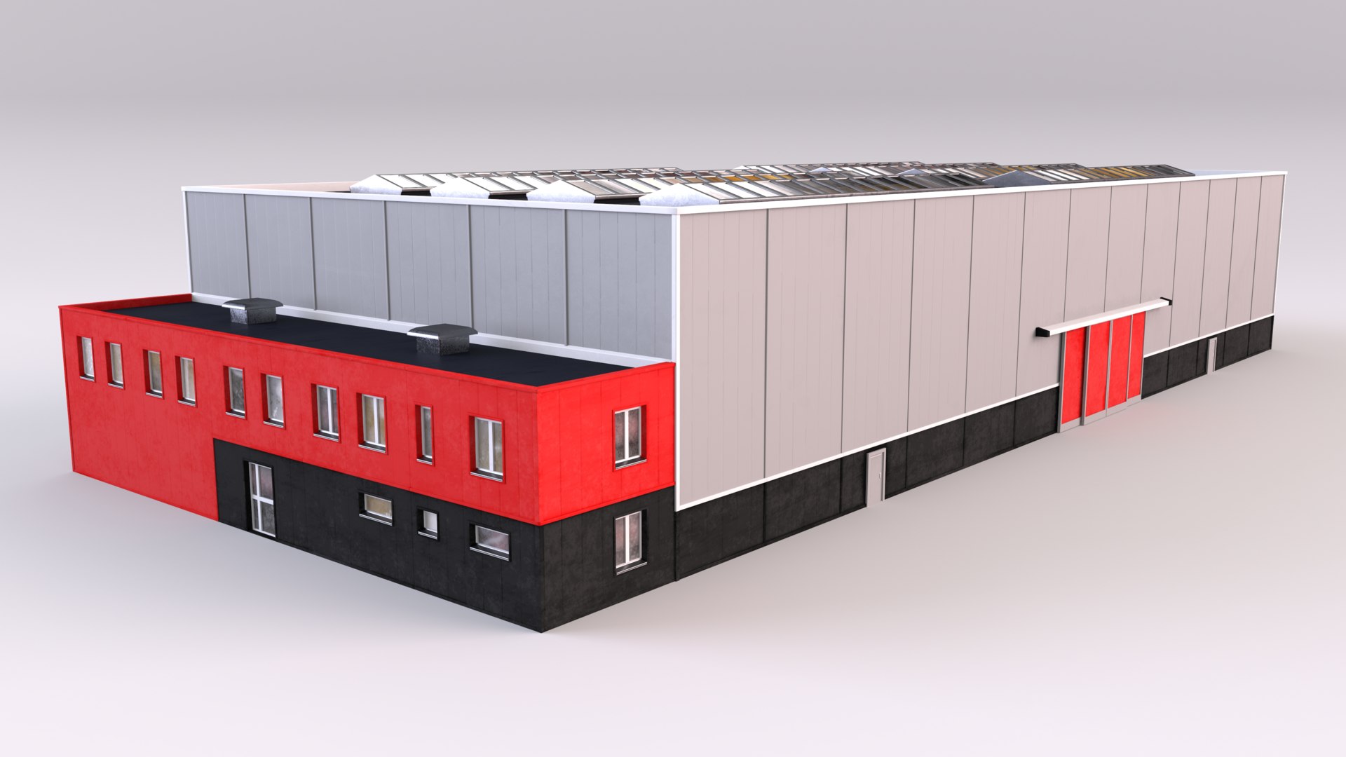 Industrial building warehouse 3D model - TurboSquid 1621115