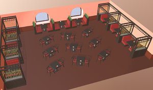 3D cartoon restaurant
