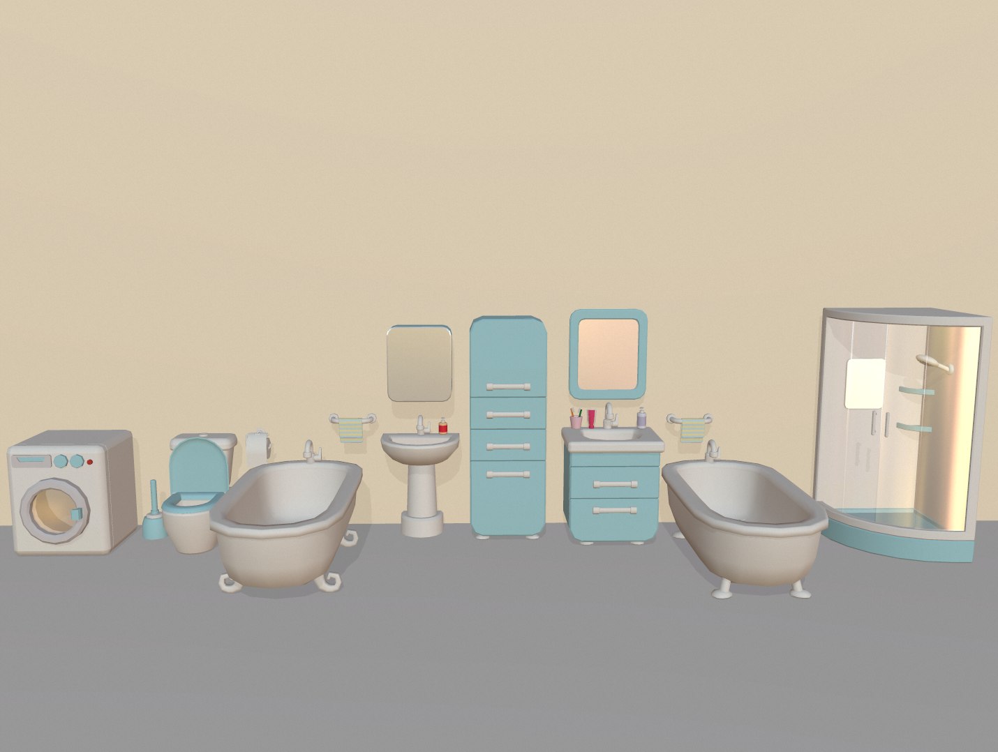 3D model cartoon bathroom - TurboSquid 1617701