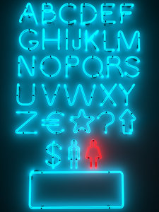 neon alphabet model