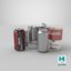 real food tin cans 3D model