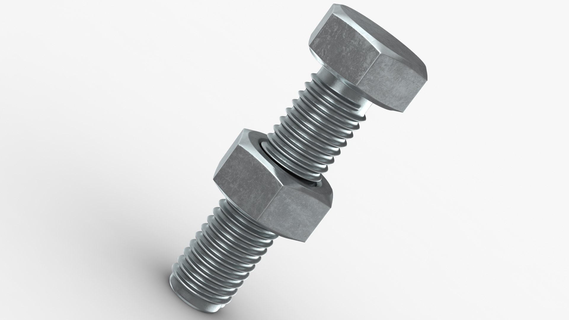 3D model hex bolt nut TurboSquid 1621293