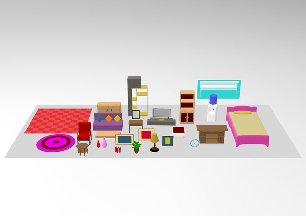 3D cartoonish room interior - TurboSquid 1621288