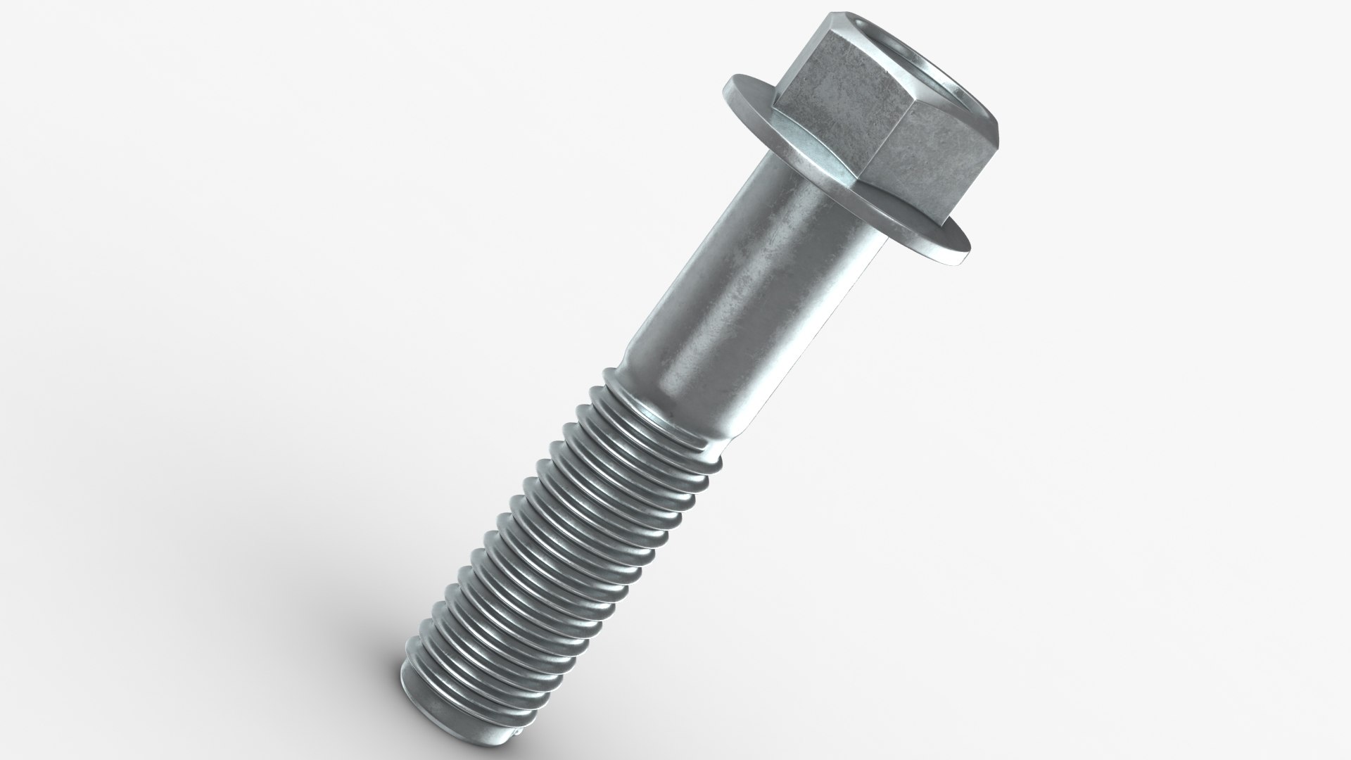 3D hex flange bolt 02 model TurboSquid 1621398
