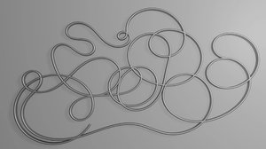 silver abstract curve continuous rendering