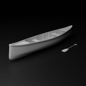canoe boat ship 3D model