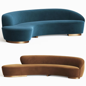 freeform curved sofa arm 3D