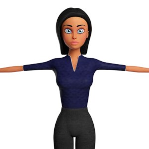 3D business woman cartoon model