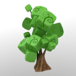 3D cartoon tree