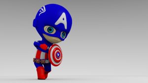 captainamericachibi animation 3D model