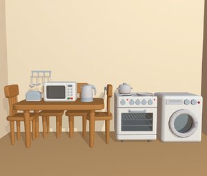 3D cartoon kitchen appliance