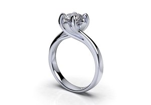 3D engagement ring twisted print