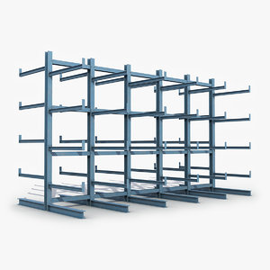 steel storage rack 3D model