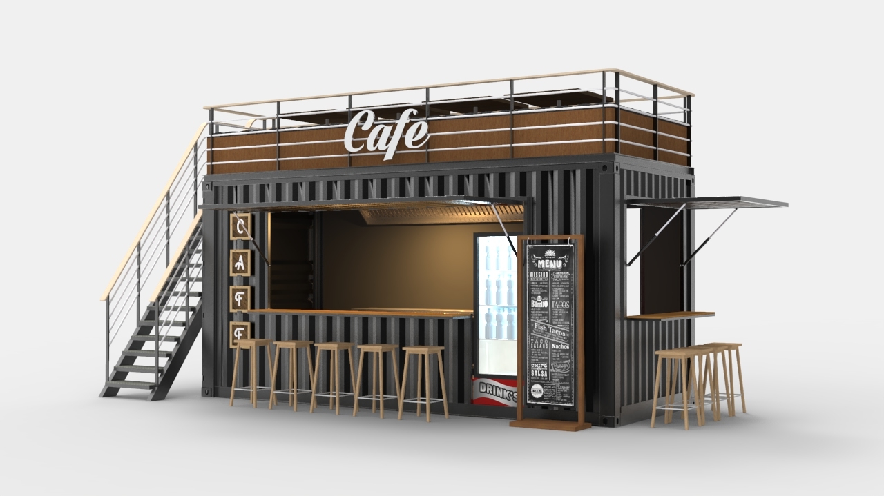 Shipping Container Cafe Design 3d Model - Turbosquid 1622730